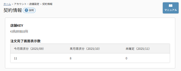 future Review管理画面 契約情報