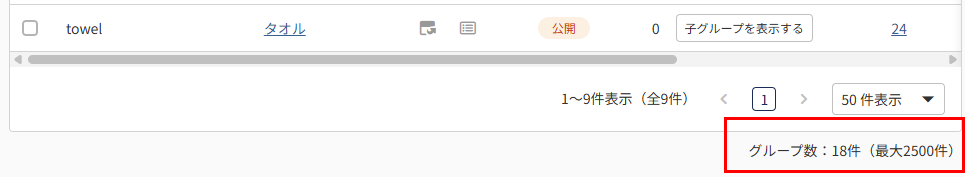 現在の登録数と上限