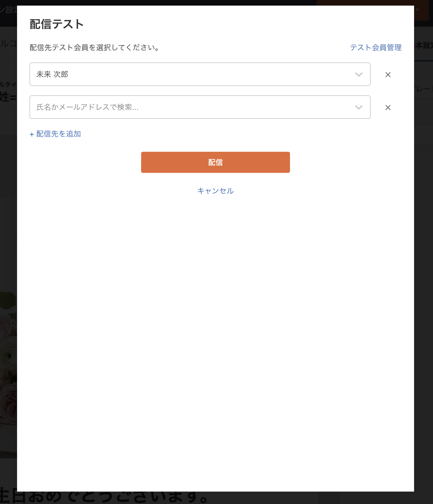 HTMLビジュアルモード-テスト配信